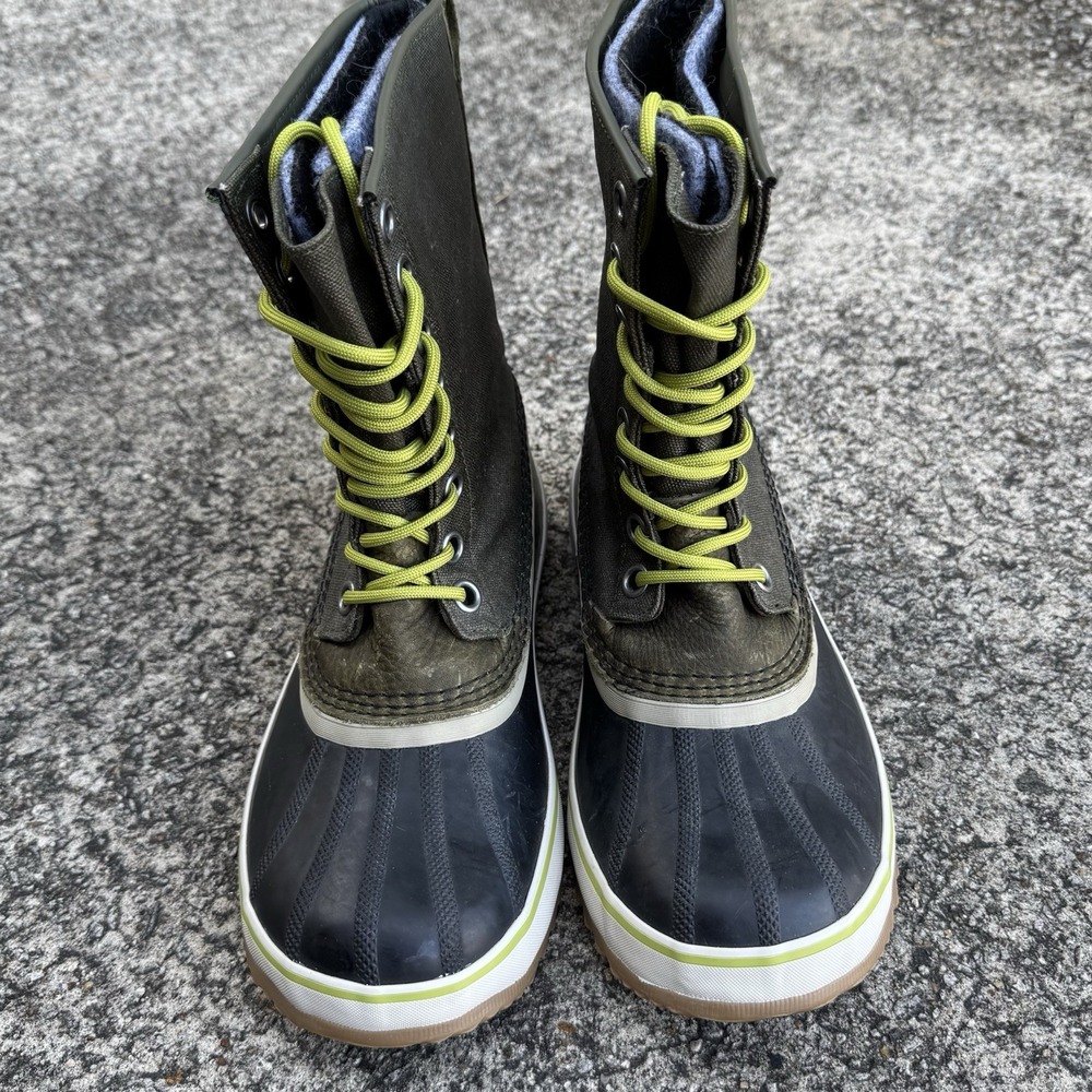 Sorel Snow Boot Women's 10‎ 1964 Premium Waterproof Waxed Canvas Peat Moss Green - Picture 2 of 13